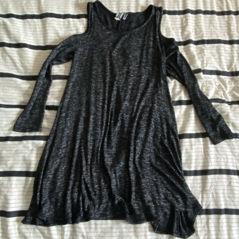 Black open shoulder dress